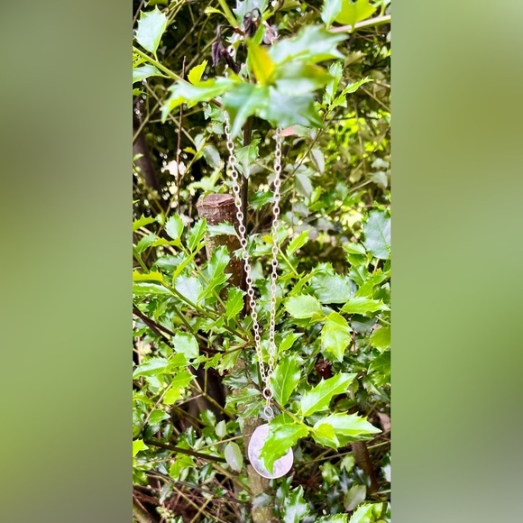 Handmade Necklace Silver Chain Faceted Quartz Stone Pearl Like Dangle Boho Chic - Picture 12 of 13